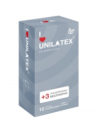 Презервативы с рёбрами Unilatex Ribbed - 12 шт. + 3 шт. в подарок - Unilatex - купить с доставкой в Находке