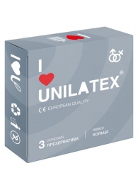 Презервативы с рёбрами Unilatex Ribbed - 3 шт. - Unilatex - купить с доставкой в Находке