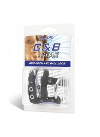 Утяжка на пенис на замочке Duo Cock And Ball Lock - BlueLine - купить с доставкой в Находке