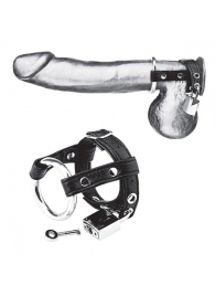 Утяжка на пенис на замочке Duo Cock And Ball Lock - BlueLine - купить с доставкой в Находке