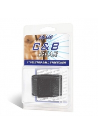 Чёрная утяжка на мошонку 1  Velcro Ball Stretcher - BlueLine - купить с доставкой в Находке