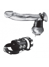 Утяжка на пенис и мошонку Cock Ring With 1.5  Ball Stretcher And Optional Weight Ring - BlueLine - купить с доставкой в Находке