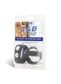 Утяжка на пенис с клёпками Duo Snap Cock And Ball Ring - BlueLine - купить с доставкой в Находке