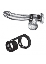 Утяжка на пенис с клёпками Duo Snap Cock And Ball Ring - BlueLine - купить с доставкой в Находке