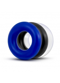 Набор из 3 разноцветных колец Stay Hard Donut Rings - Blush Novelties - в Находке купить с доставкой