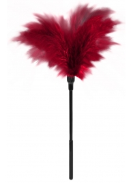 Пластиковая метелочка с красными пёрышками Small Feather Tickler - 32 см. - Blush Novelties - купить с доставкой в Находке