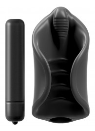 Чёрный мастурбатор Vibrating Silicone Stimulator с вибрацией - Pipedream - в Находке купить с доставкой