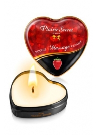 Массажная свеча с ароматом клубники Bougie Massage Candle - 35 мл. - Plaisir Secret - купить с доставкой в Находке