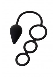 Тройное эрекционное кольцо с анальным хвостом Drop M-size - Erotist Adult Toys - в Находке купить с доставкой