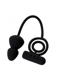 Чёрное эрекционное кольцо с вибростимулятором и анальным хвостом - Erotist Adult Toys - в Находке купить с доставкой
