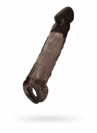 Чёрная насадка на пенис Tс подхватом - 19,5 см. - ToyFa - в Находке купить с доставкой