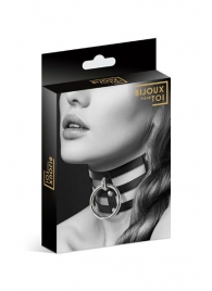 Чёрный тройной чокер с большим кольцом - Bijoux Pour Toi - купить с доставкой в Находке
