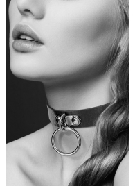 Узенький ошейник из полиуретана с кольцом - Bijoux Pour Toi - купить с доставкой в Находке