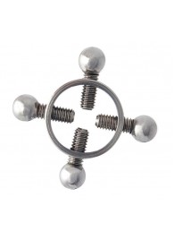 Серебристые зажимы для сосков на винтах - ToyFa - купить с доставкой в Находке