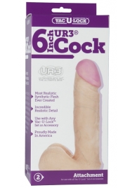 Ультра реалистичная насадка Vac-U-Lock  6  ULTRASKYN Cock - 17,3 см. - Doc Johnson - купить с доставкой в Находке