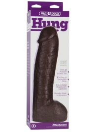 Большая насадка для трусиков Vac-U-Lock Realistic Hung - 31,7 см. - Doc Johnson - купить с доставкой в Находке