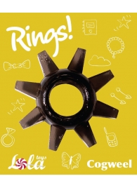 Чёрное эрекционное кольцо Rings Cogweel - Lola Games - в Находке купить с доставкой