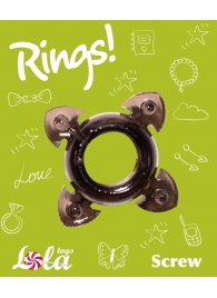 Чёрное эрекционное кольцо Rings Screw - Lola Games - в Находке купить с доставкой