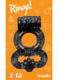 Чёрное эрекционное кольцо Rings Treadle с подхватом - Lola Games - в Находке купить с доставкой