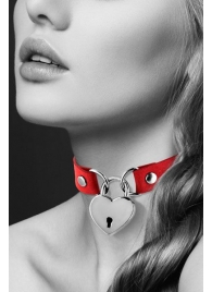 Красный чокер с замком в форме сердца - Bijoux Pour Toi - купить с доставкой в Находке