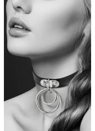 Черный чокер с двумя кольцами - Bijoux Pour Toi - купить с доставкой в Находке