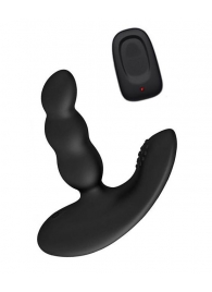 Черный силиконовый стимулятор простаты Levett Nitoc с пультом ДУ - Levett - в Находке купить с доставкой