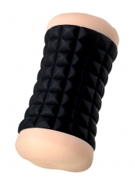 Двухсторонний мастурбатор JOS JANICE в черном цилиндре - JOS - в Находке купить с доставкой