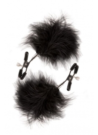 Зажимы для сосков с пухом FEATHERED NIPPLE CLAMPS - Blush Novelties - купить с доставкой в Находке