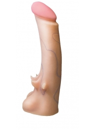 Телесная насадка REAL Standard с усиками на основании - 19 см. - LOVETOY (А-Полимер) - купить с доставкой в Находке