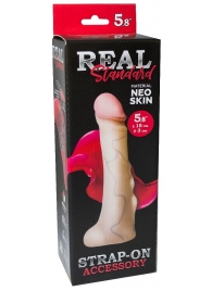 Реалистичная насадка с мошонкой REAL Standard - 18 см. - LOVETOY (А-Полимер) - купить с доставкой в Находке