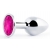 Серебристая анальная пробка с малиновым кристаллом - 7,2 см. - Anal Jewelry Plug - купить с доставкой в Находке