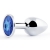 Анальное украшение BUTT PLUG  Small с синим кристаллом - 7 см. - Anal Jewelry Plug - купить с доставкой в Находке