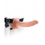 Телесный полый страпон с вибрацией Vibrating Hollow Strap-On with Balls - 24 см. - Pipedream - купить с доставкой в Находке