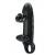 Черная вибронасадка на пенис с подхватом мошонки - 20 см. - Baile - в Находке купить с доставкой
