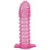 Гелевая розовая насадка с шипами - 12 см. - Toyfa Basic - в Находке купить с доставкой