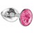 Малая серебристая анальная пробка Diamond Pink Sparkle Small с розовым кристаллом - 7 см. - Lola Games - купить с доставкой в Находке