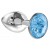 Малая серебристая анальная пробка Diamond Light blue Sparkle Small с голубым кристаллом - 7 см. - Lola Games - купить с доставкой в Находке