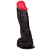 Чёрный фаллоимитатор с красной головкой - 20 см. - LOVETOY (А-Полимер)