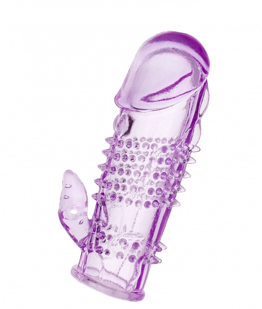 Фиолетовая насадка с коготком и шипами - 13 см. - Toyfa Basic - в Находке купить с доставкой