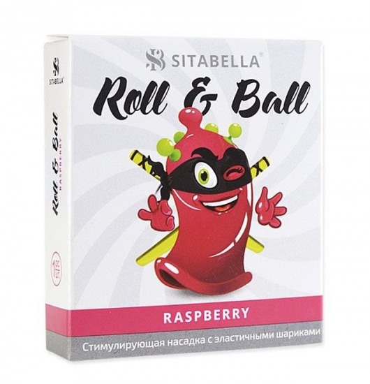 Стимулирующий презерватив-насадка Roll   Ball Raspberry - Sitabella - купить с доставкой в Находке