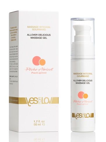 Универсальный массажный гель-смазка Allover Delicious Massage Gel с ароматом персика и аброкоса - 50 мл. - YESforLOV - купить с доставкой в Находке