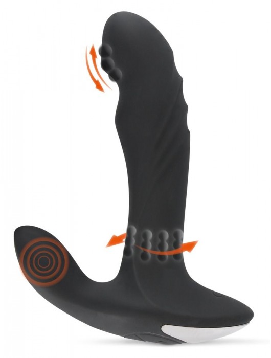 Черный вибромассажер простаты с функцией римминга Plug with Perineum Stimulator - 16,6 см. - Orion - в Находке купить с доставкой