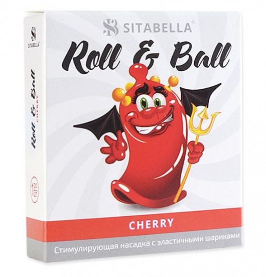 Стимулирующий презерватив-насадка Roll   Ball Cherry - Sitabella - купить с доставкой в Находке