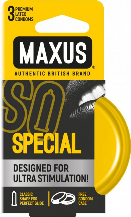 Презервативы с точками и рёбрами в железном кейсе MAXUS Special - 3 шт. - Maxus - купить с доставкой в Находке