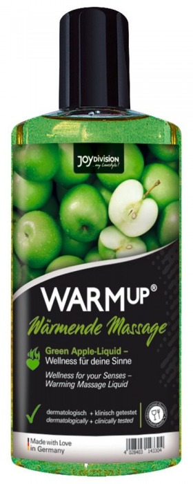 Массажное масло WARMup Green Apple с ароматом яблока - 150 мл. - Joy Division - купить с доставкой в Находке
