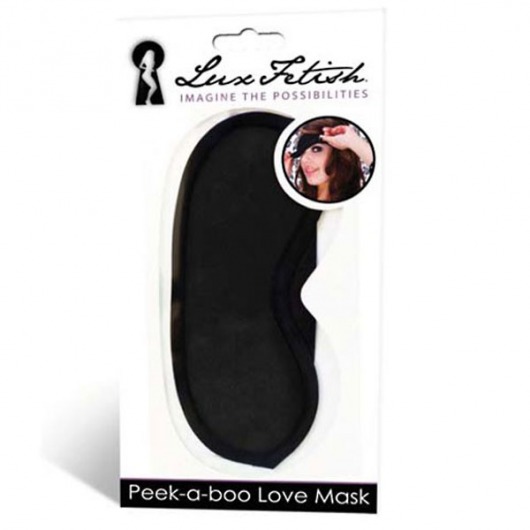 Черная маска на глаза Peek-a-Boo - Lux Fetish - купить с доставкой в Находке