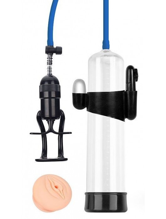 Прозрачная вакуумная вибропомпа Sex Expert с насадкой-вагиной - Sex Expert - в Находке купить с доставкой