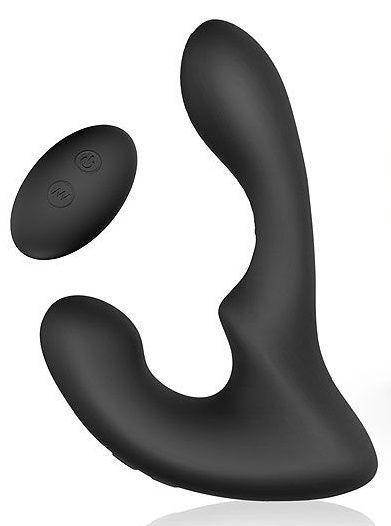 Черный силиконовый вибромассажер простаты с пультом ДУ - Sex Expert - в Находке купить с доставкой