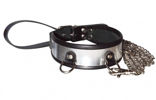 Стильный ошейник с металлическим блеском и поводком - Sitabella - купить с доставкой в Находке