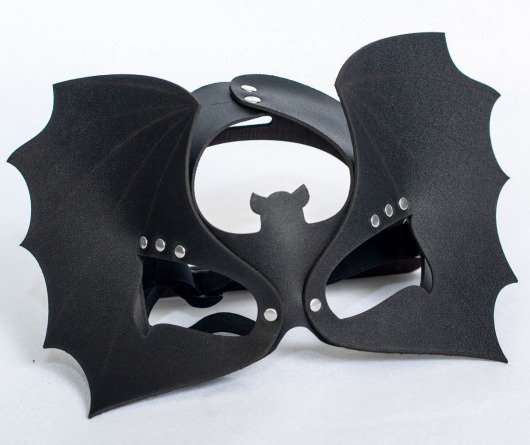 Черная кожаная маска на глаза  Летучая мышь - Sitabella - купить с доставкой в Находке